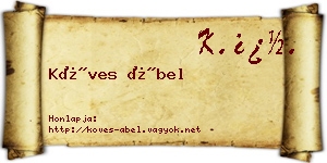 Köves Ábel névjegykártya