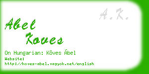 abel koves business card