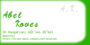 abel koves business card